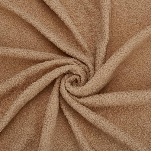 FINGERINSPIRE BurlyWood Tela de peluche con pequeños rizos, 0,9 m de ancho, 1,6 m de ancho, tejido de felpa de poliéster con pequeños rizos por metro, para proyectos de costura, abrigos de peluche,