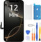 LL TRADER Screen Replacement for iPhone 12 mini LCD Touch Digitizer 5.4’’ Full Display Assembly and Repair Tools Black