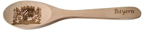 MUSIKLÖFFEL – Handgefertigt aus Klangholz, 28 cm – Das Original Rhythmusinstrument für Volksmusik – Leicht spielbar – Große Ausführung – Mit Brandmotiv „Bayern“ – Zusammenhängend