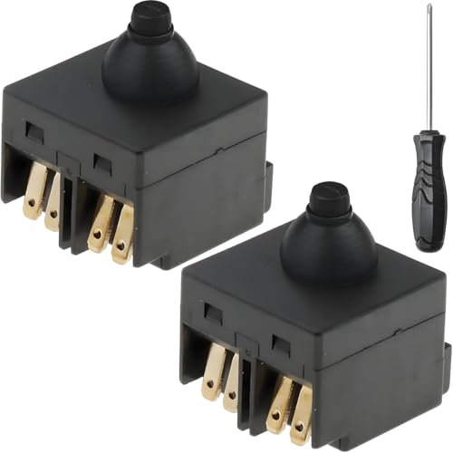 ZHUROUPU 2Pcs Angle Grinder Switch Replacement for 100mm/4 inch Angle Grinder, Dustproof Push Button Power Switch Replacement for BOSCH GWS 6-100, Push Button Switch Accessory with Repair Tools