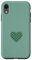 Sage Green Cute Heart Minimalistic Heart Minimalist Love Case for iPhone XR