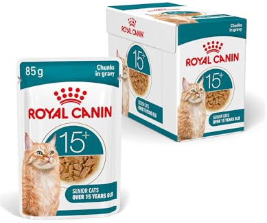 ROYAL CANIN AGEING 15+ Sauce | 12 x 85 g | Nourriture Humide pour Chats à partir de 15 Ans | Morceaux en Sauce