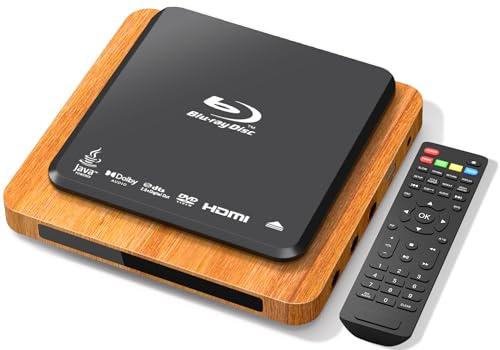 Lecteur Blu-ray, 1080p Full HD Dolby Surround Sound A 1 Blu-Ray All Region Lecteur DVD Connexion HDMI/USB/AV Lecteur de disque Blue Ray pour TV/RV/Home Cinéma/voiture, PAL/NTSC intégré avec câble HDMI