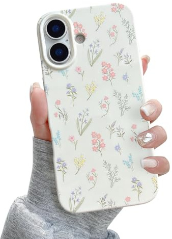 QLTYPRI für iPhone 16 Hülle, Cute Floral Flower Pattern Ästhetische Handyhülle, Erhöhte Kamera Schutz Weiche Slim TPU stoßfest Schutzhülle Handyhülle für Mädchen Frauen - Mehrfarbig