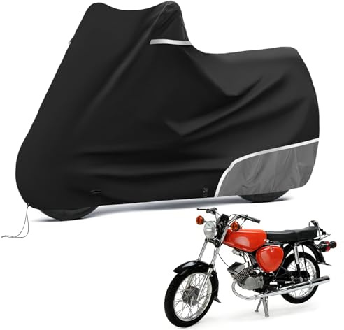 Motorradabdeckung Outdoor passend für Simson s51, 420D Oxford-Stoff | Wasserdicht Motorrad Abdeckplane Garage Wetterfest Outdoor Motorrad Abdeckung Plane