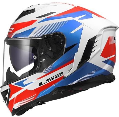 LS2, Integraler Motorradhelm STORM III KOMAI White Blue Red, 3XL