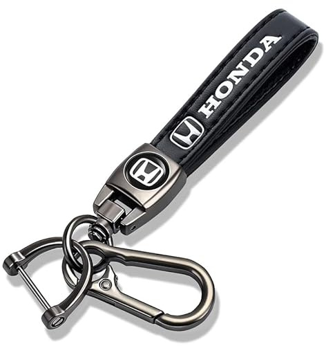 Auto Porte-clé, Porte clef voiture pour Voiture pour Honda Accord Civic Fit CRV Pilot EX CR-V EX-L Touring Pilot, Porte-clés en cuir pour homme et femme, Voiture Accessoires