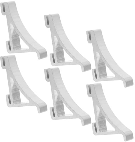 SOLUSTRE 8 Pieces Aluminium Refrigerator Shelf Hooks Clips for Fridge and Freezer Sturdy Support Braces to Hold Fridge Shelves Firmly Replacement for Home Kitchen Organisation