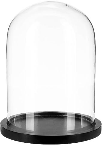 Atmosphera - Campana - vidrio y Madera - Transparente - H29-5 cm