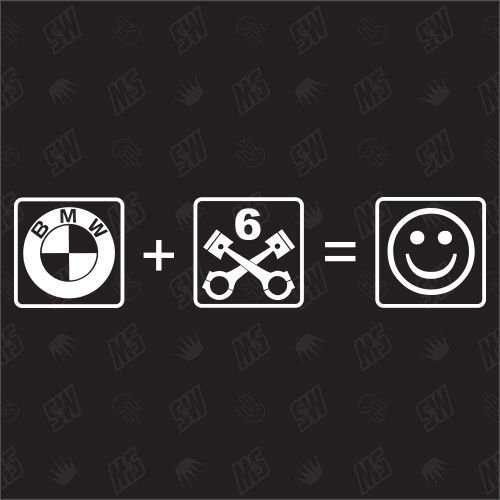 speedwerk-motorwear Auto + 6 Zylinder = Smiley - Aufkleber, Autoaufkleber, Scheibenaufkleber, Auto, Tuning, Fan, Sticker, Car, Design, Shocker, Silhouette