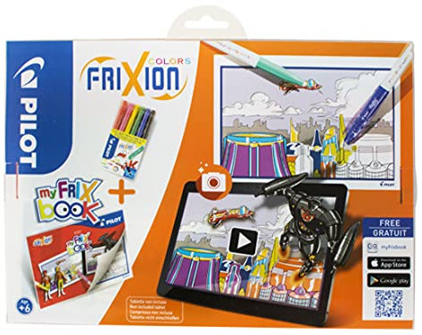 PILOT - myFRIXbook - Radierbare Fasermaler im 6er Set inkl. Malbuch und kostenfreier App