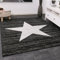 VIMODA Teppich Kurzflor Sternmuster Modern in Schwarz für Jugendzimmer, kinderzimmer, Wohnzimmer, Maße:160x220 cm