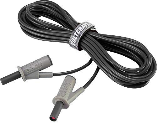 VOLTCRAFT Cordon de mesure de sécurité[Banane mâle 4 mm -Banane mâle 4 mm ] Ultra flexibles 5.00 m;noir;MSB-501 10 A