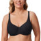 Delimira Women's Support Bra Padded Plus Size Underwired Full Cup T Shirt Seamless Bra Black 40DD