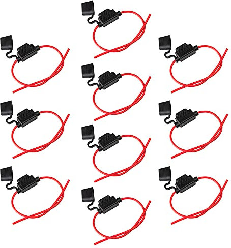 ECENCE 10x Sicherungshalter KFZ LKW Motorrad Boot Sicherungs Halter PKW 14AWG max.20A Flachsicherung Halter für Auto Wohnmobil Camper