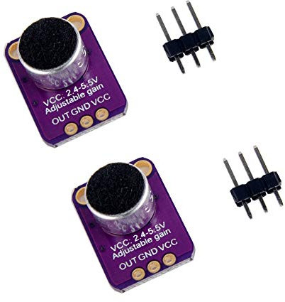 ARCELI 2 stücke Elektret Mikrofonverstärker, GY-MAX4466 Breakout Sensor mit Einstellbarer Verstärkungsregelung für Arduino