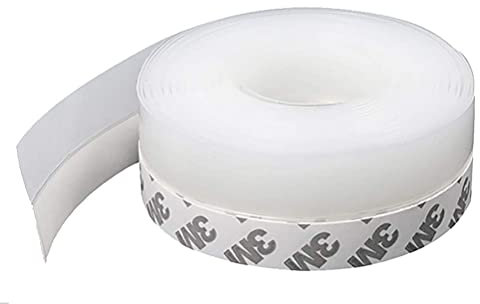 Joint Porte,Bande Etancheite Autocollante de Porte Joint Fenetre en Silicone pour Vitrées,Anti Souris Fourmi Cafard Insectes Imperméable,Coupe-vent,Antipoussière,Anti-bruit(Transparent 25mm x 5m)