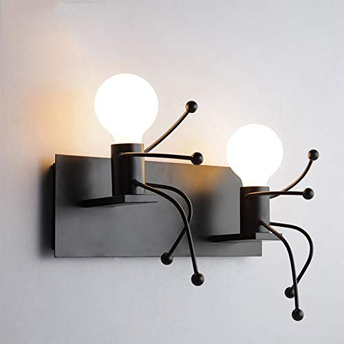 Wandleuchte für Kinderzimmer im Comic-Design, kreative Wandleuchten E27, Innenlampe aus Eisen, moderne Wandleuchten, Flur, Schlafzimmer, Küche, Bar, Café, Restaurant