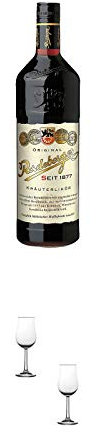 Radeberger Kräuterlikör 3,0 Liter + Nosing Gläser Kelchglas Bugatti mit Eichstrich 2cl und 4cl - 2 Stück