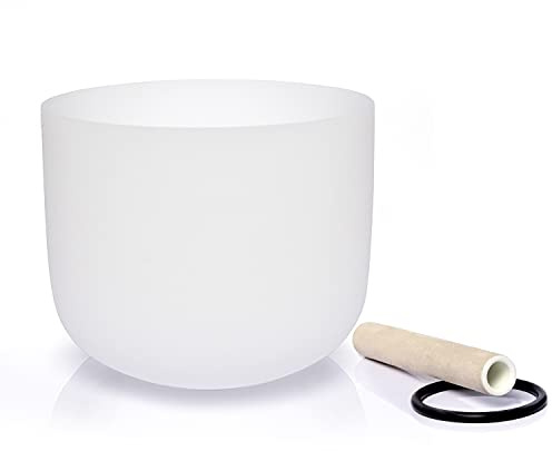 TERRITORY B Note Crown Chakra Quartz Frosted Crystal Singing Bowl 8 inch