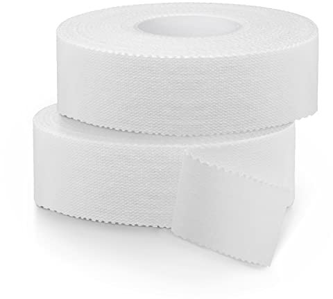 GOCUODE 2 Stücke 2.5cm Sports Tape,Fingertape Selbstklebend Baumwolle,Sport Tapeverband für Volleyball Klettern Handball BJJ Fußball Basketball,Starke Haftung (2.5cm*13.7m)