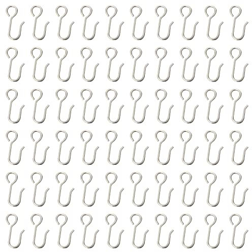 UFURMATE Ganci per tende in acciaio inox, 60 ganci per tende da soffitto, in acciaio inox, ganci per binari per tende da soffitto