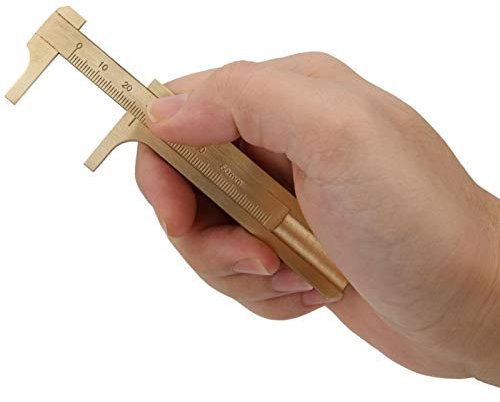 Calibradores de prueba de nuez, calibre de joyería, calibre de latón práctico, nuez para joyería(Escala única (longitud 8 cm))