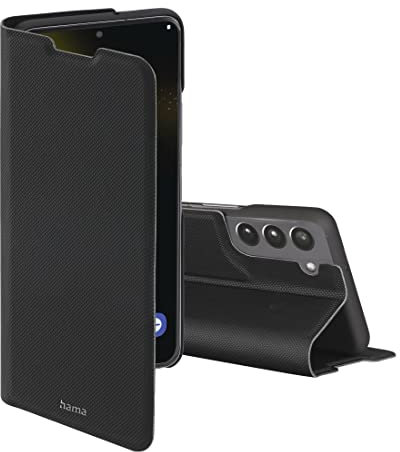 Hama Handytasche für Samsung Galaxy S22 „Slim Pro“ (Schutzhülle mit Geldbörse 2X Kartenfach, klappbare Samsung S22 Hülle mit Magnetverschluss und Standfunktion) schwarz
