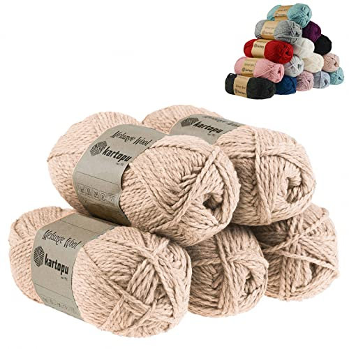 5 x 100g Strickgarn Kartopu Melange Wool Strick-Wolle Garn Häkelgarn Wolle Farbwahl