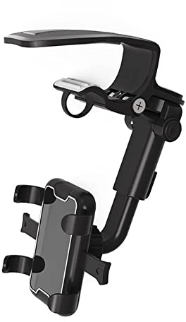 iSpchen Sonnenblende Handyhalterung Auto Armaturenbrett Handyhalter Lenkrad Halterung Klammer Halter 3 in 1 Universal 360 drehbar Kfz Handy Autohalterung für 68mm bis 94mm breite Mobiltelefone