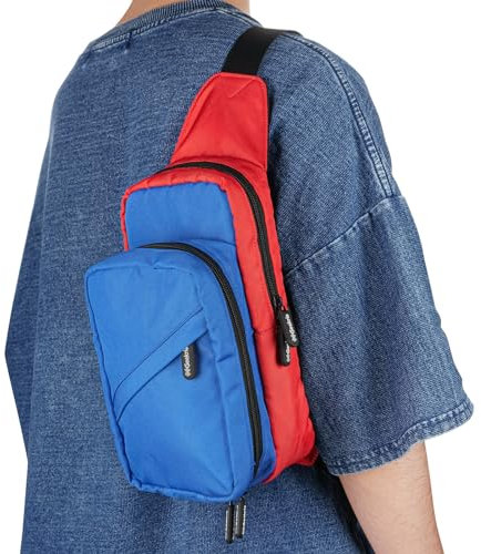 Geekria Controller Carrying Case Compatible with Nintendo Switch, Lite, OLED Consoles, Crossbody Travel Bag, Game Card Storage, Game Accessories Dustproof Bag (Blue)