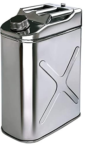 WZSON Vertikal Benzinkanister, 304 Edelstahl Kraftstoffkanister, Korrosions- Und Rostschutz, Verwendet, Um Wein/Benzin/Speiseöl, Etc. Zu Speichern,20l