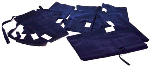 Generico Set 13 Custodie Porta Posate in Velluto Blu