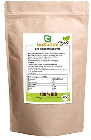 2 kg Bio Weizengraspulver | Weizengras Pulver | 100% rein | Weizengrassaft | Gras | Rohkostqualität