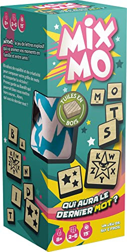 Asmodee - MIXMO - Nouvelle Edition - Jeu de Société pour Enfants dès 8 Ans - Qui Aura Le Dernier Mot ? - Jeu de Lettres - Format Voyage Eco Pack - 2 à 6 Joueurs - 15 Min - en Français - Zygomatic