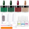 Lofuanna Polvere da Immersione per Unghie Kit-4 Colori Dipping Powder con Base Top Coat Attivatore,Nessun LED/UV Richiesto,Set per Manicure fai-da-te per Principianti (A1-Holiday Limited)