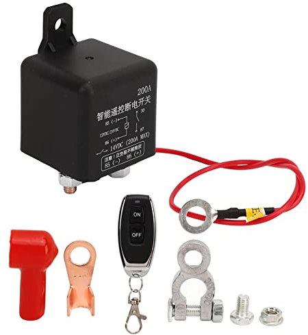 Ouitble Batterietrennschalter Mit Fernbedienung, 12 V, 2,4 W, 200 A, Elektromechanischer Magnetschalter, Sicherer Batterie-EIN-Aus-Schalter Für Autos