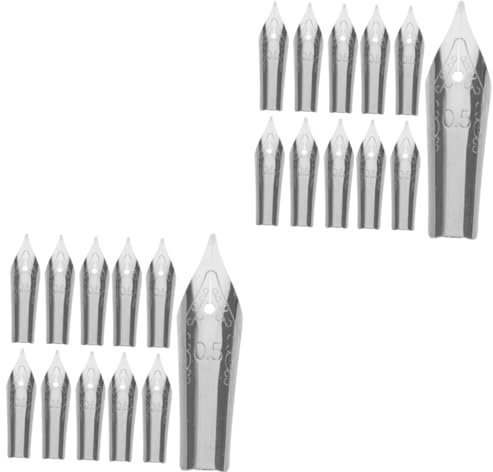 MAGICLULU 60 Pcs Fountain Pen Spare Dip Pen Calligraphy Writing Pen Nibs Calligraphy Pen Nibs Caligraphy Kits Spare for Fountain Pen Inkwell Steel Replaceable Stationery Student