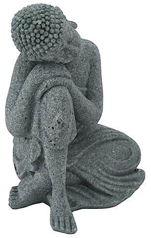 Hztyyier Buddha-Statue, Eingangsdekoration, Garten, Grünes Zuhause, Ornament, Landschaft, Wohnzimmer, Figur, Zen-Raum, Skulptur, Aquarium, Dekorativ, Sandstein, Hinterhof (7135K-05)