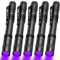MVIOCS Linterna UV de luz negra, linternas LED de 395 nM de luz negra, mini detector de luz de antorcha para inspección del hogar y hotel, orina de perro, manchas de mascotas y chinches (paquete de 5