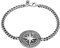 Kuzzoi Buddha 0201612324 - Bracciale da uomo con bussola in argento 925 con ciondolo rosa dei venti (25 mm) ossidato, lunghezza 19-21 cm, Argento sterling, 0201612324_19