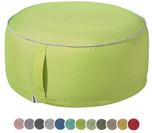 heimtexland Outdoor Pouf Sitzkissen wetterfest Garten Bodenkissen aufblasbar Fußhocker Yoga Lounge Hocker Tisch Party Deko Sitzsack 25x55 Typ551 Apfelgrün