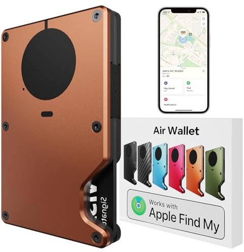 Air Wallet, Slim Wallet mit Airtag Chip, Kompatible mit Apple FindMy, RFID Schutz Geldbörse, Portmonee Airtag fur Herren & Damen, Geschenk für Männer Freund Partner