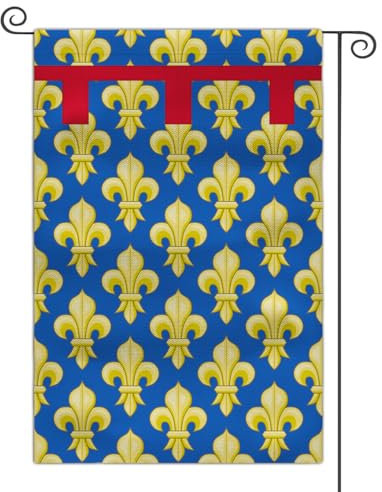 Bandiera medievale con stemma da giardino, 30,5 x 45,7 cm, double face, bandiera per esterni (Regno di Napoli)