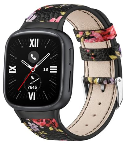 KMKJSH Bracelets de Montre en Cuir pour Honor Watch 4 Bracelet, avec Boucle en Acier Inoxydable Réglable pour Hommes Femmes Cuir Véritable Elégant Bande de Remplacement avec Honor Watch 4 Sangle (8)