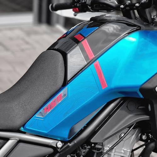 Resin Bike Aufkleber Kompatibel Mit CF MOTO 450 MT 2024-2026 Zephyr Blue. Motorrad Seitenschutzgitter Tank-Schutzfolie vor Stößen und Kratzern. Aufklebersatz 3D-Harzklebstoff - Stickers Made in Italy