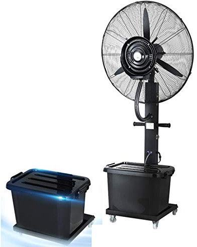 GXQFF Ventilador De Pie Oscilante con Nebulizador De Agua, Ventilador con Nebulizador, Mando A Distancia, Función Ionizador De Aire, Temporizador, 3 Modos Y Velocidades-Fixed||71cm