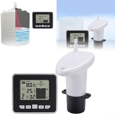 Water Tank Level Gauge, Oil Tank Level Monitor, Liquid Depth Level Meter Sensor Gauge, Temperature And Water Level Monitor, For Check Water Tank