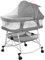 Sinbide lit bébé indépendant avec Matelas, 3 en 1 Lit Cododo Bébé, Maille Omniprésente, Mode Balancelle, Facile à Transporter, Moustiquaire, 4 roulettes Pivotantes, Sac de Rangement, Cadeau pour NOU