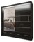 SERENITY SELECTION Modern High Gloss 2&3 Mirror Sliding Doors Wardrobe With Adjustable Shelves, Hanging Rails with LED Light,Bedroom Furniture (Black, 208cm)